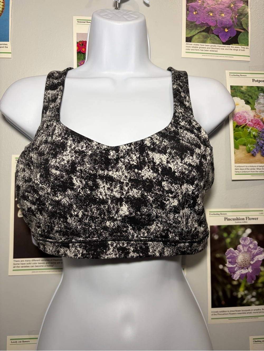 lululemon athletica Black and White Patterned Sports Bra